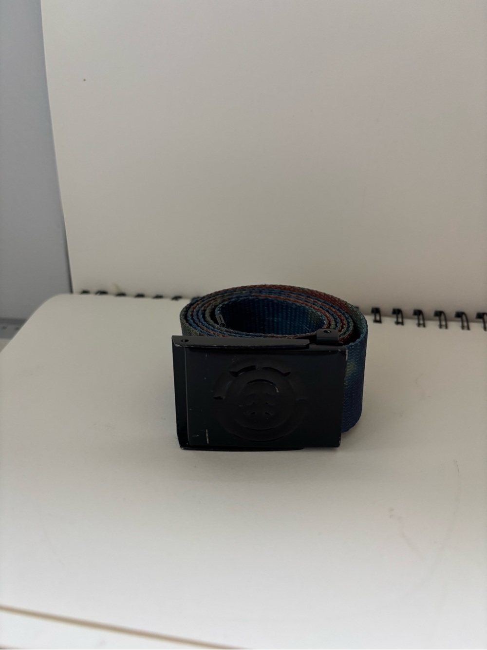 Men's Canvas Etnie Web Belt in Navy and Brown with bottle opener Black Buckle